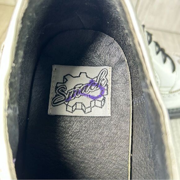 RARE Vintage Smack Creeper White Patent Leather Chunky Lace Up Boot Mens Size 9 - Picture 9 of 10